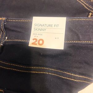 Lane Bryant Dark Blue Jeans with Yellow Stitching